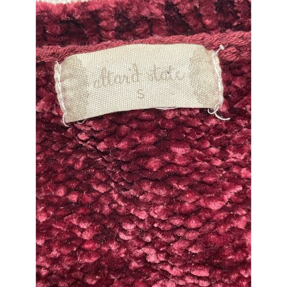Altar'd State Women's Size Small Eversoft Chenille Scalloped Sweater Red Boxy - Picture 5 of 8